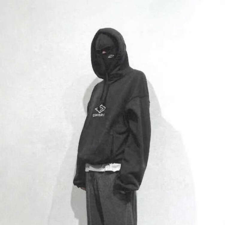 Autumn/Winter New Ins American Trendy Brand Double Hat Face Mask High Street Hoodie