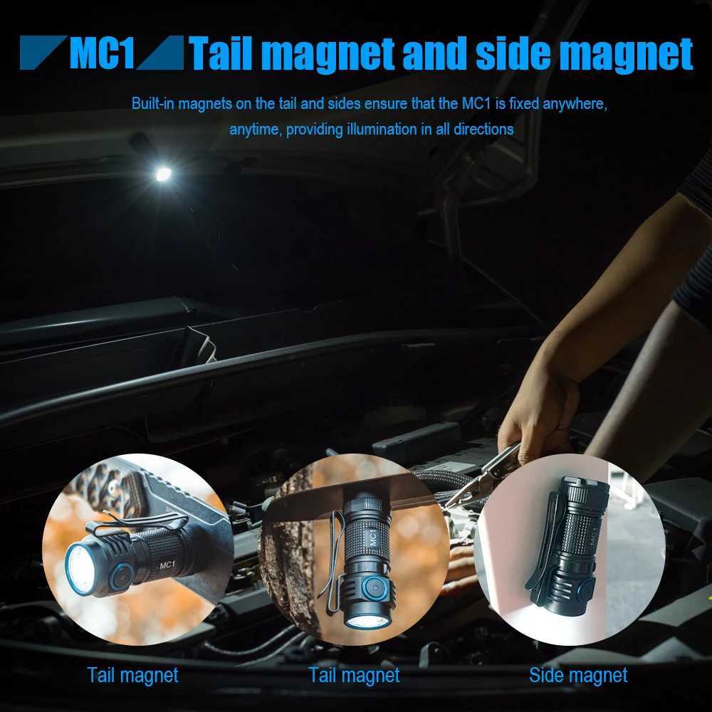 Trustfire MC1 Usb Rechargeable Flashlight 1000Lumen EDC LED Light Magnetic 2A with Magnet Light Fast Charging Working Flashlight Z250325
