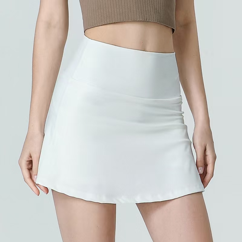 Women Sports Yoga Skirts Workout Shorts Zipper Pleated Tennis Golf Skirt Anti Exposure Fitness Short Skirt with Pocket 99023