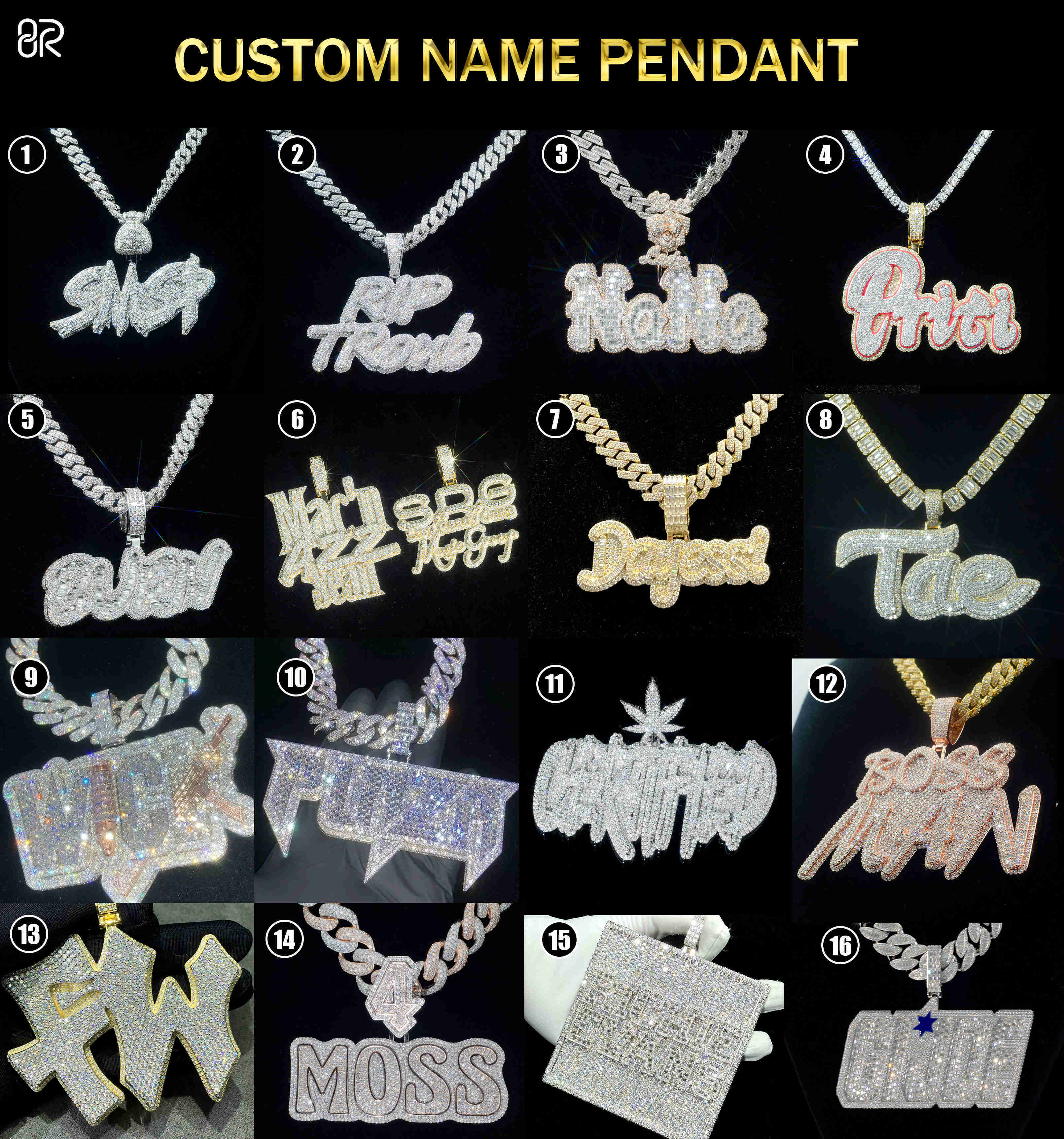Moissanite Cuban Chain Necklace Hip Hop Style Charm New Design Ball Line 925 Silver Gold Plated Heavy Cuban Link Chain Pendant