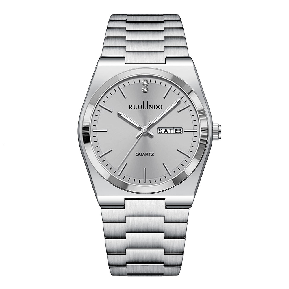 New Live Watch Mens Watch Dual Calendar Night Light Quartz Stainless Steel Mens Watch