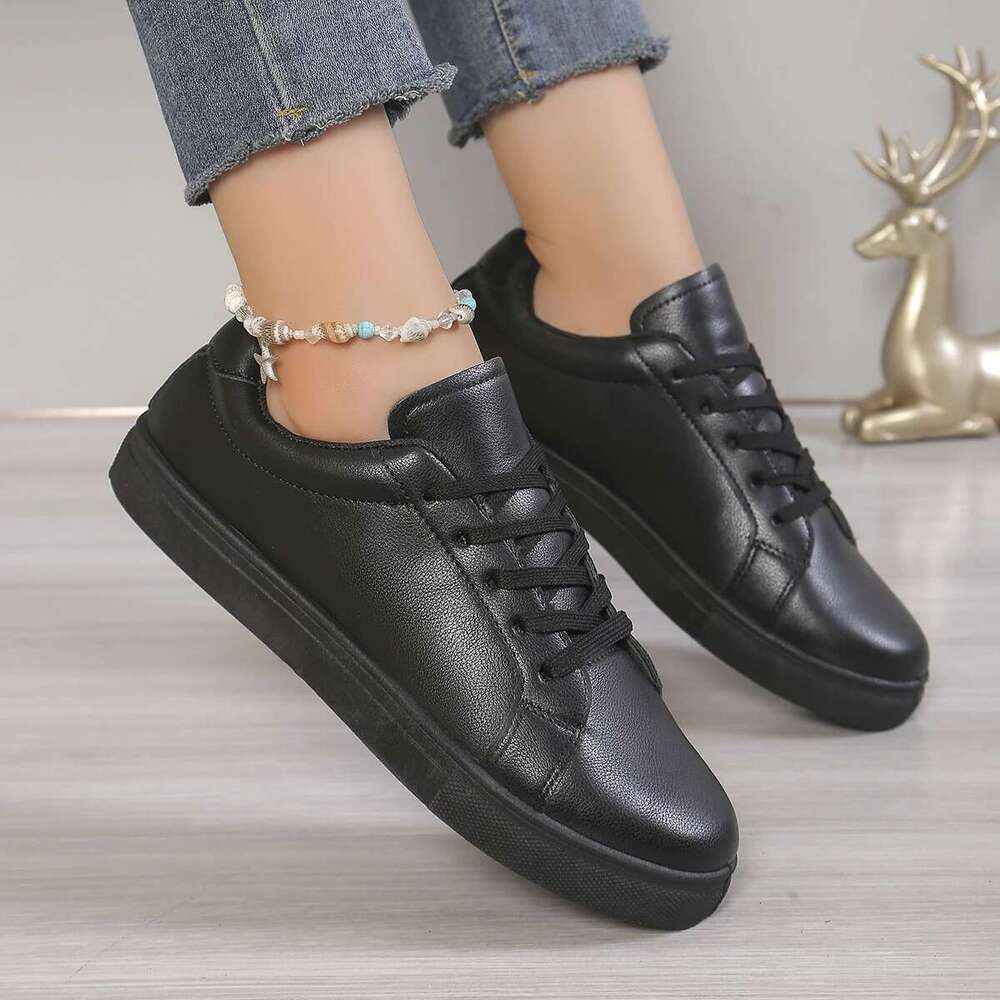 New Sneakers for Women Spring Black Lace Up Female Flats Casual Women's Fashion Ladies Sports Shoes Size 36-41