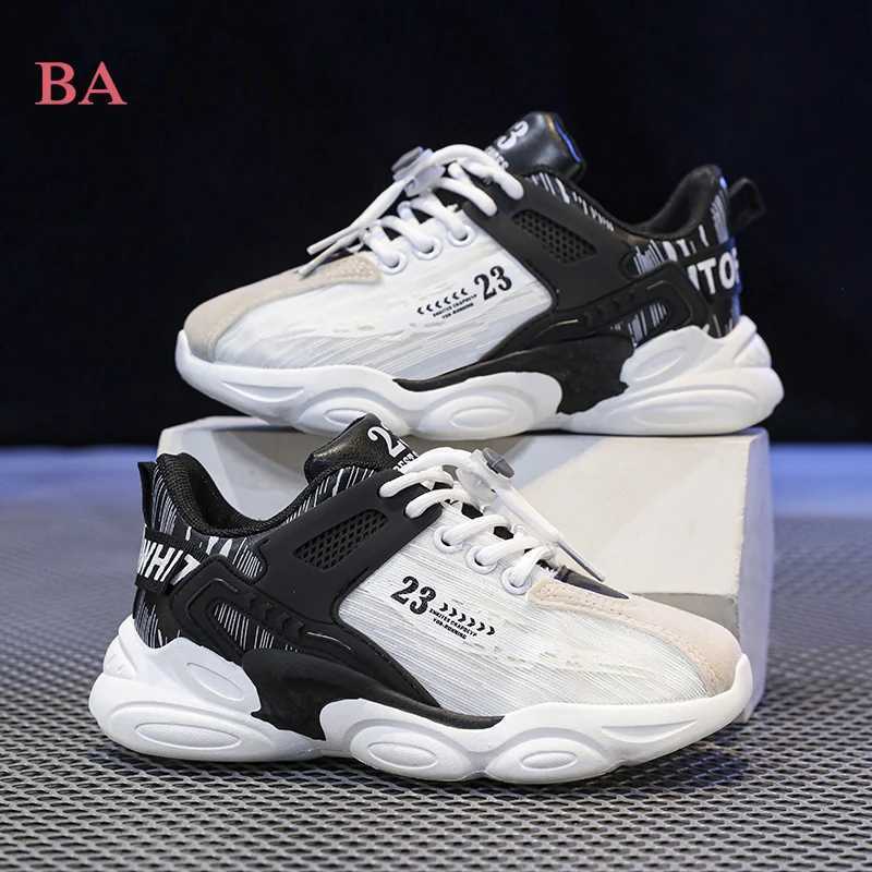 Spring Kids sports fashion sneakers air cushion mesh breathable basketball shoes light anti slip running shoes W250324