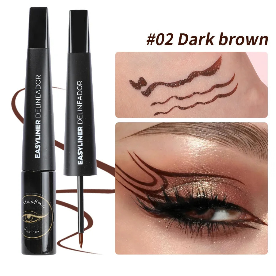Matte Black Waterproof Liquid Eyeliner Pencil Sweatproof Quick Dry Easy To Wear High Pigment Brown Eye Liner Pen Eye Makeup Tool 250324