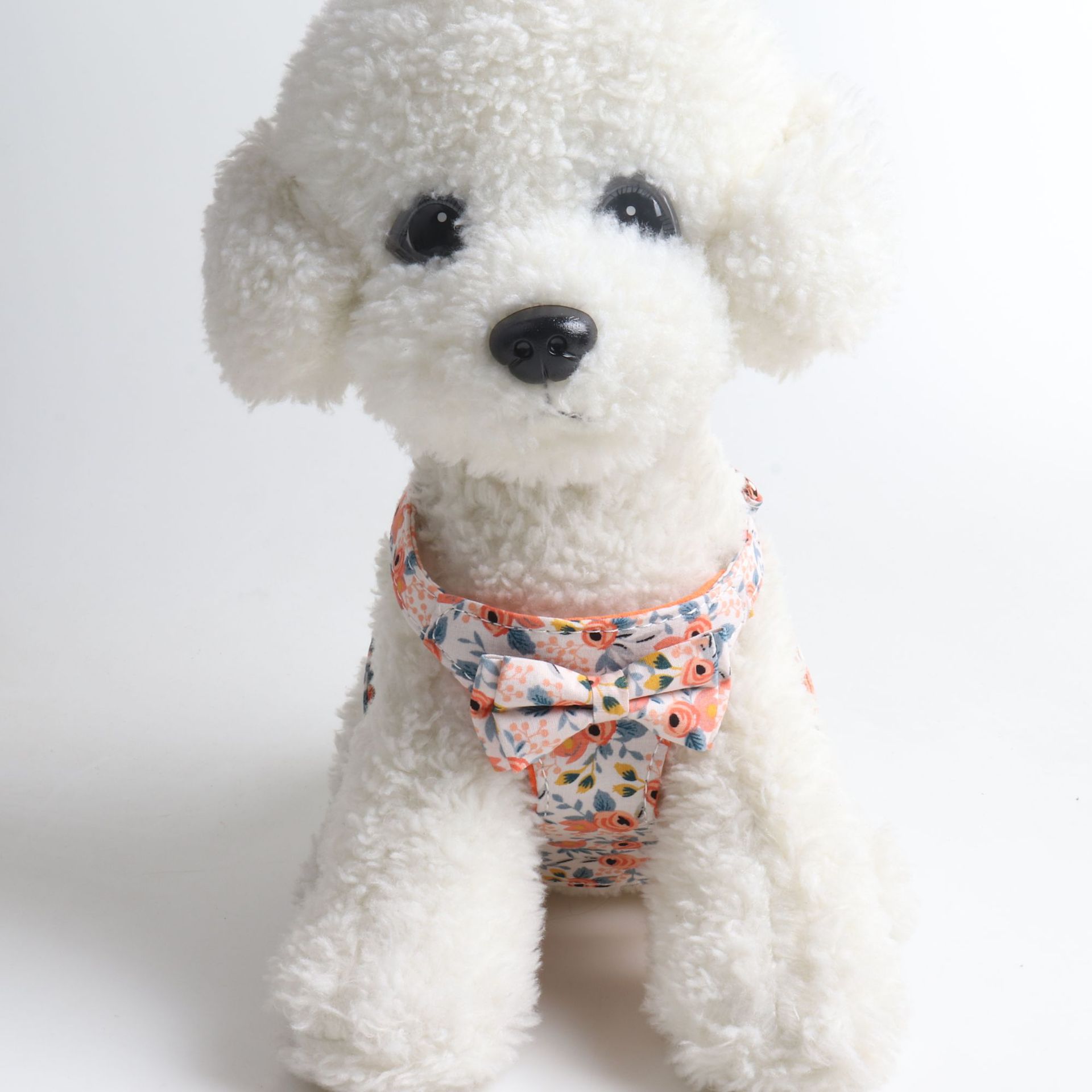 Fresh Style No Pull Dog Harness with Leash, Soft Lightweight Floral Pattern with Bow Puppy Harness, Adjustable Step in Style Pet Harness for Small Med