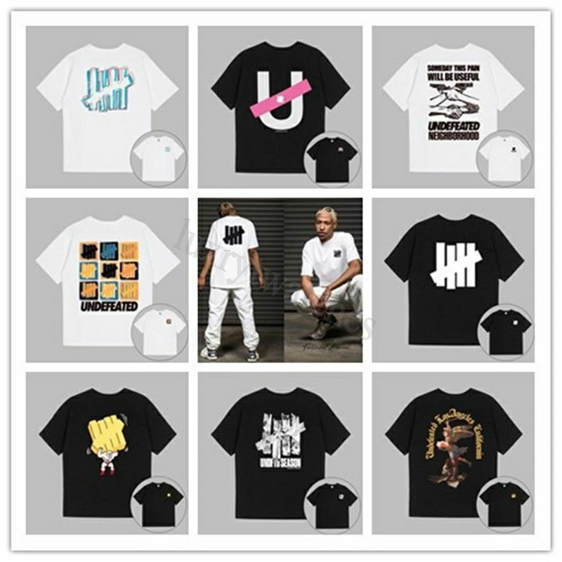 Pink Slash Letter U Print Designer Mens T shirts UNDEFEATED UNDFTD Japan Graphic Tee Men Women Unisex T shirt 100% Cotton Casual Oversize TShirts S-2XL