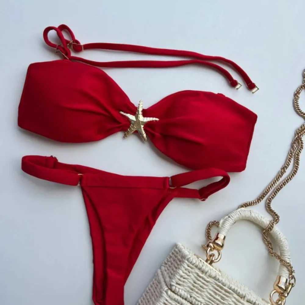 New Bikini Womens Star Split Swimsuit Sexy Adjusteab Tight SwimsuitXJ250324