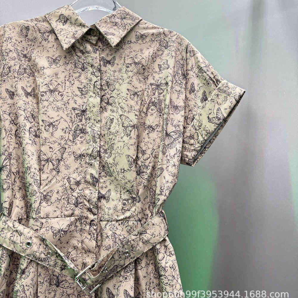 Spring And Summer New Fashionable Temperament, Age Reducing Full Printed Butterfly Short Sleeved Dress For Women B5