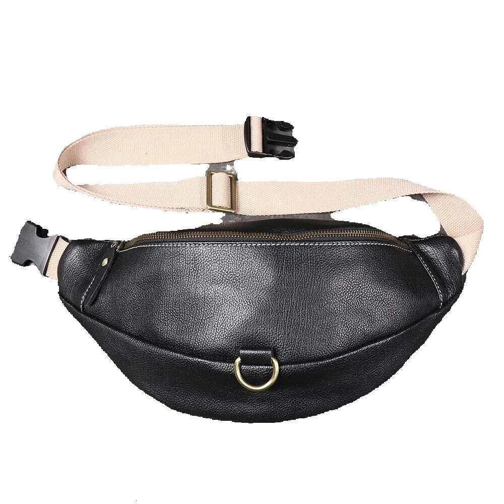 LUOKIR Unisex Genuine Chest And Toe Cover Layered Leather Casual Versatile Crossbody Large Capacity Mobile Phone Bag