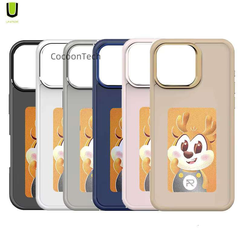 2024 New DIY Pattern Smart Display Electronic Ink Screen NFC Phone Suitable for iPhone 15 Pro Max 16 Plus Case