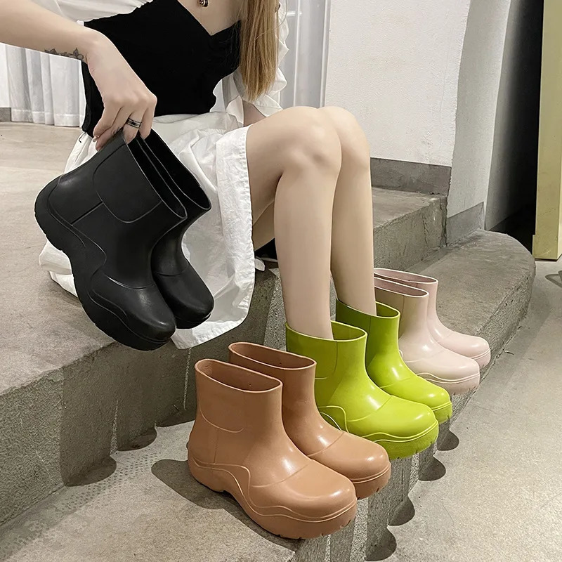 Womens rain boots waterproof fashionable anti slip EVA comfortable 5color 3641 250317