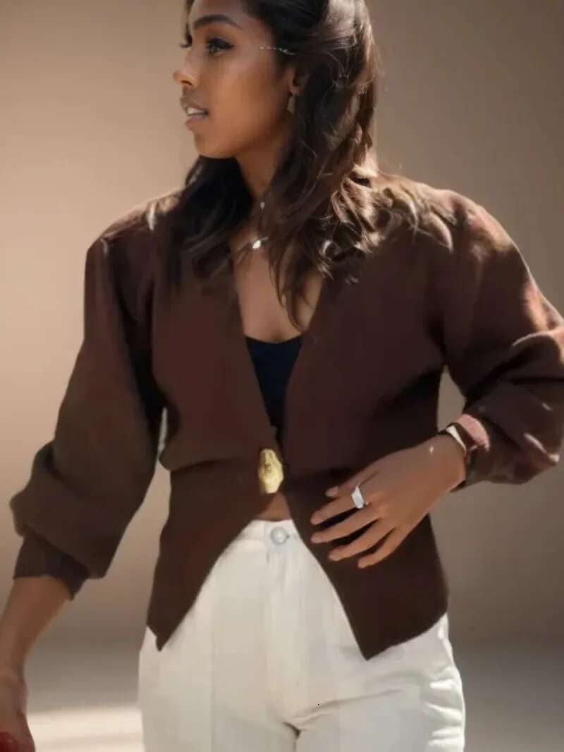 Fashion Elegant Solid Color V-Neck Long Sleeve Cardigan New Autumn Winter Comfortable Casual Knitted Sweater Jackets