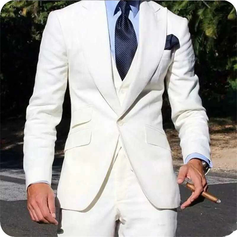 Elegant Wedding Tuxedos Suits 3 Pieces Slim Fit Bridegroom For Men Groomsmen Suit Male Formal Business JacketVestPants 250325