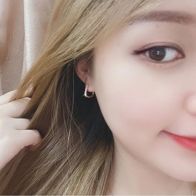 Elegant 925 Sterling Silver Crystal & Zircon Hoop Earrings for Women