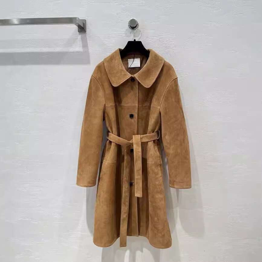 Early Autumn New Retro Temperament Maillard Collar Suede Windbreaker Pull Style Versatile Jacket B5