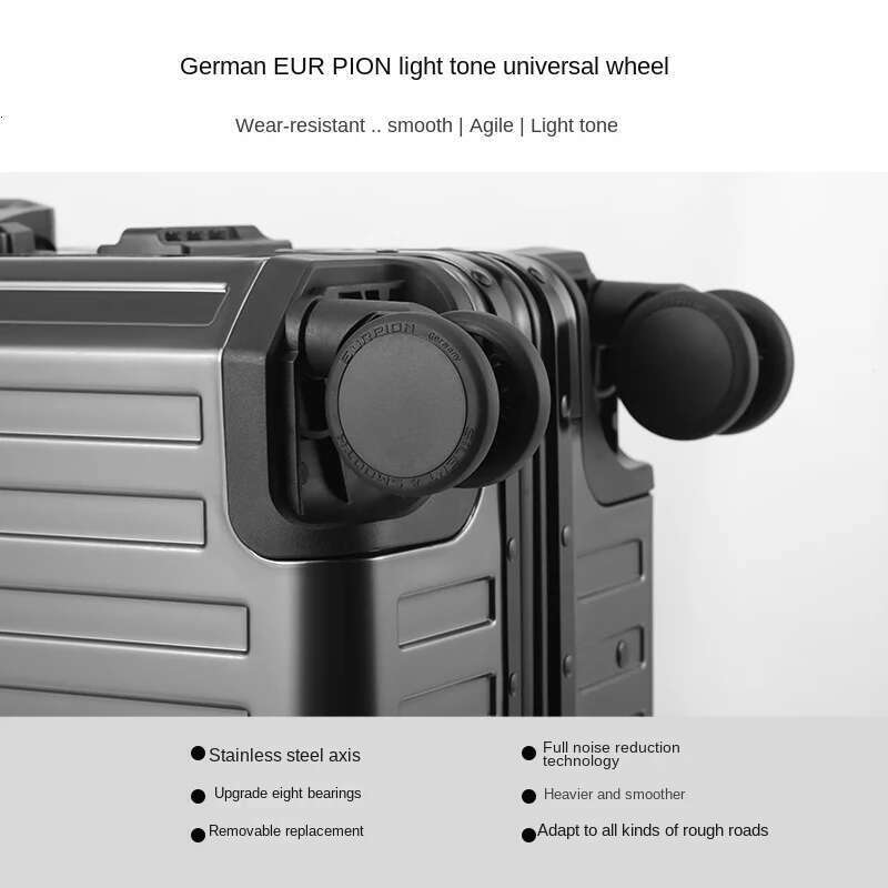100% Aluminum-magnesium alloy Rolg Lage Aluminium Travel Suitcase Metal Trolley Case Universal Wheel Password Boarding Bag