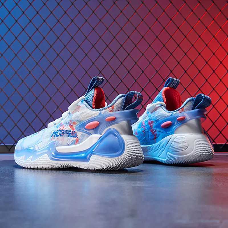 New breathable fabric for childrens basketball shoes suitable for big boys anti slip sports shoes breathable for gym training and soccer uniforms W250