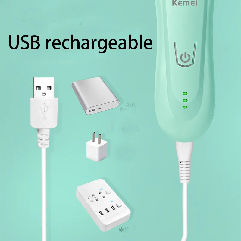 Kemei 811 Baby Hair Clipper Quiet Hair Trimmer for Kids and Children Waterproof Rechargeable Cordless Haircut Kit Ceramic Blade 250324