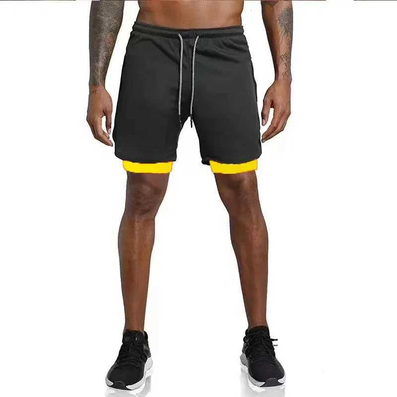 2024 mens sports shorts summer sportswear 2-inch shorts double-layer training clothes mens gym running shorts W250324