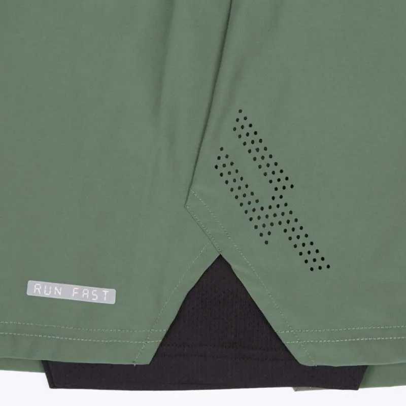 Mens brand shorts running and fitness sports pants 2-inch double-layer jogging and fitness outdoor training beach pants W250324