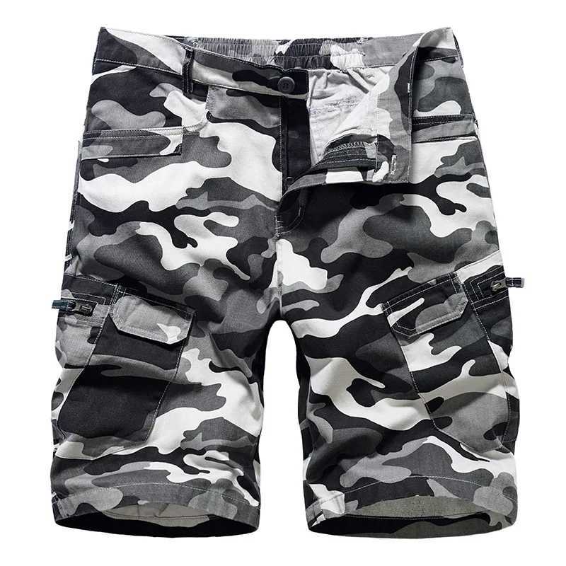 30-40 Men Camouflage Cargo Shorts with Pockets 2025 New Summer Camo Mens Short Pants Man Pants Overalls Shorts Male Clothing W250621