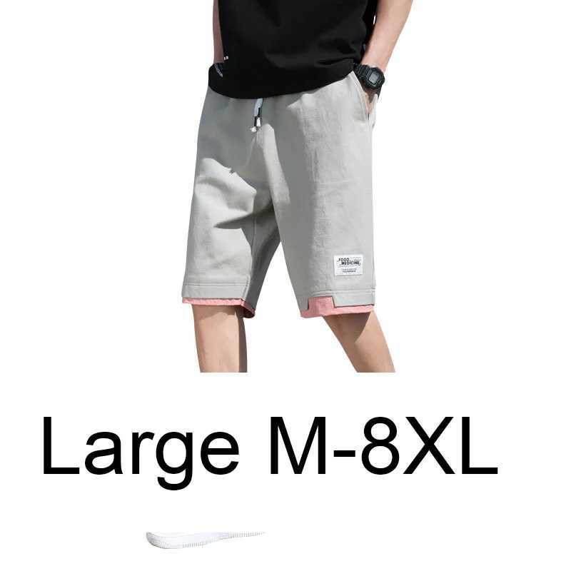 2022 cotton summer new style pull rod shorts mens casual jogging sweatshirt plus size fitness shorts 6XL 7XL 8XL W250324