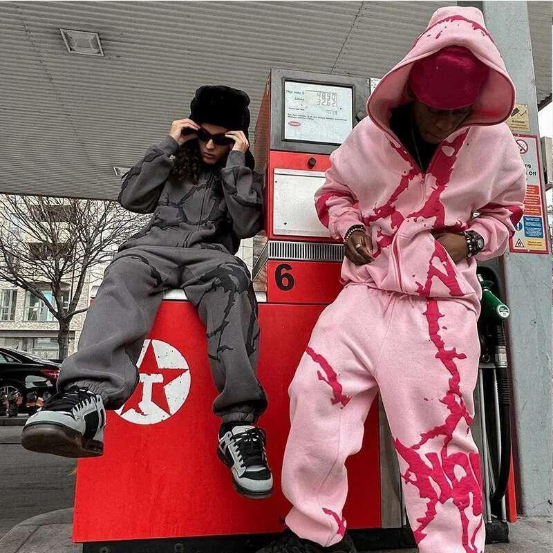 Women's Wear Trendy Brand Streetwear Hooded Sweatshirt Y2k Casual Hip Hop Zipper Jacket For Men Women Top Dealer Stock Available