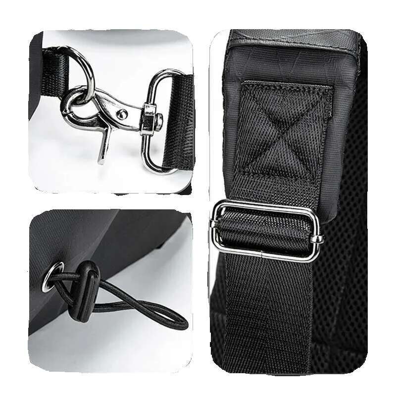 Male Sg Bag Waterproof, Brand L&M Men's Chest Bags Lightweight, Large Capacity Shoulder Packet, Fashion Crossbody Backpack