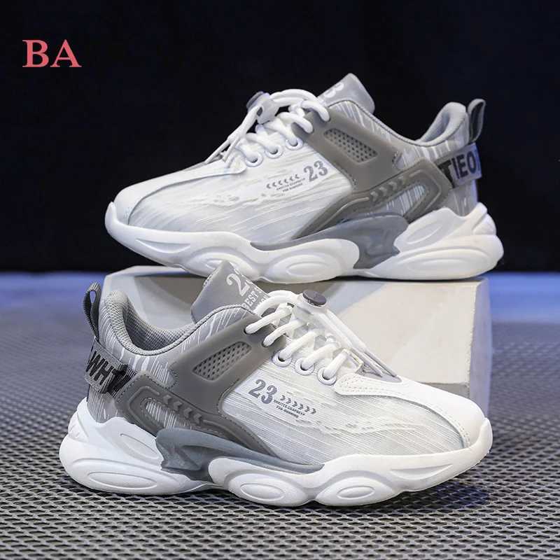 Spring Kids sports fashion sneakers air cushion mesh breathable basketball shoes light anti slip running shoes W250324
