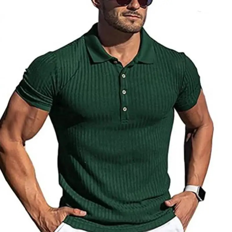 Mens polo shirt solid color short sleeved sports casual Tshirt highquality and fashionable mens clothing 250311