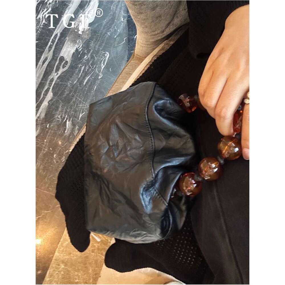 Women's Bags TGF niche designer's Chinese style bead for women new hand grip chain carrying crossbody bag