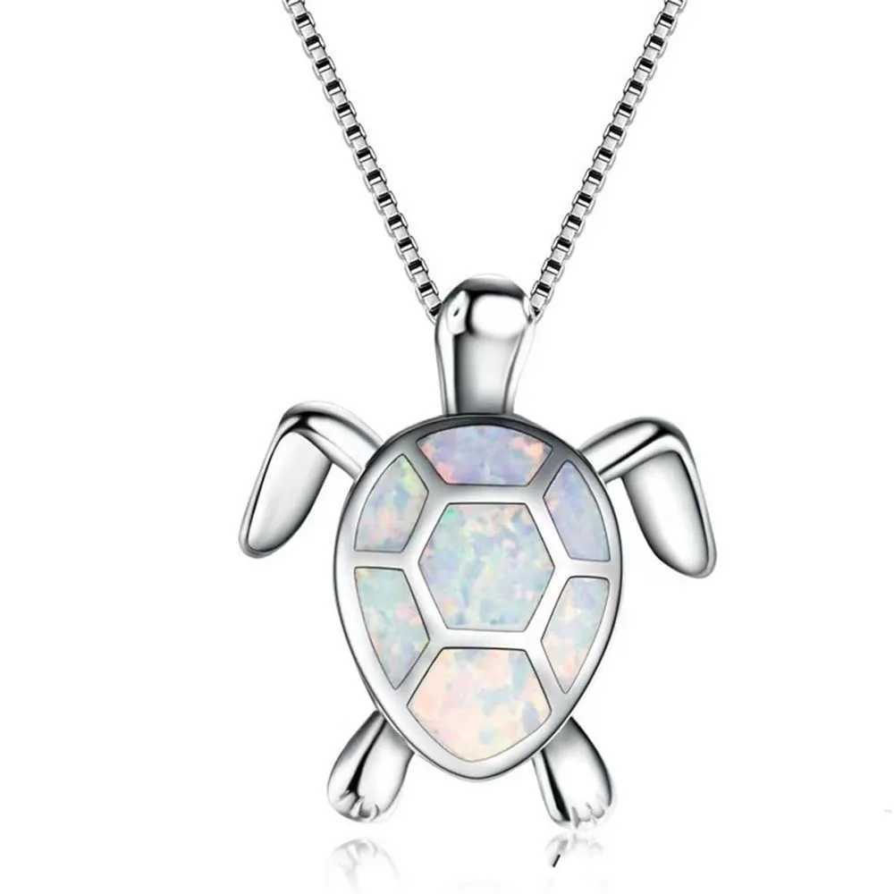 Interesting Steel Jewelry Turtle Animal Pendant for Women Blue Crystal Wedding Jewelry Charm Necklace for Women Necklace Accessories W250325
