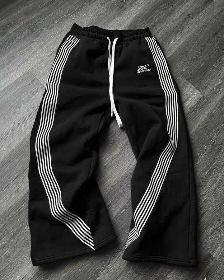 Men's Pants Man Pants Sport Baggy Trousers Men Y2k Streetwear Jogger Hip Hop American Retro Striped Harajuku Tracksuit Embroidered Trendy z250325