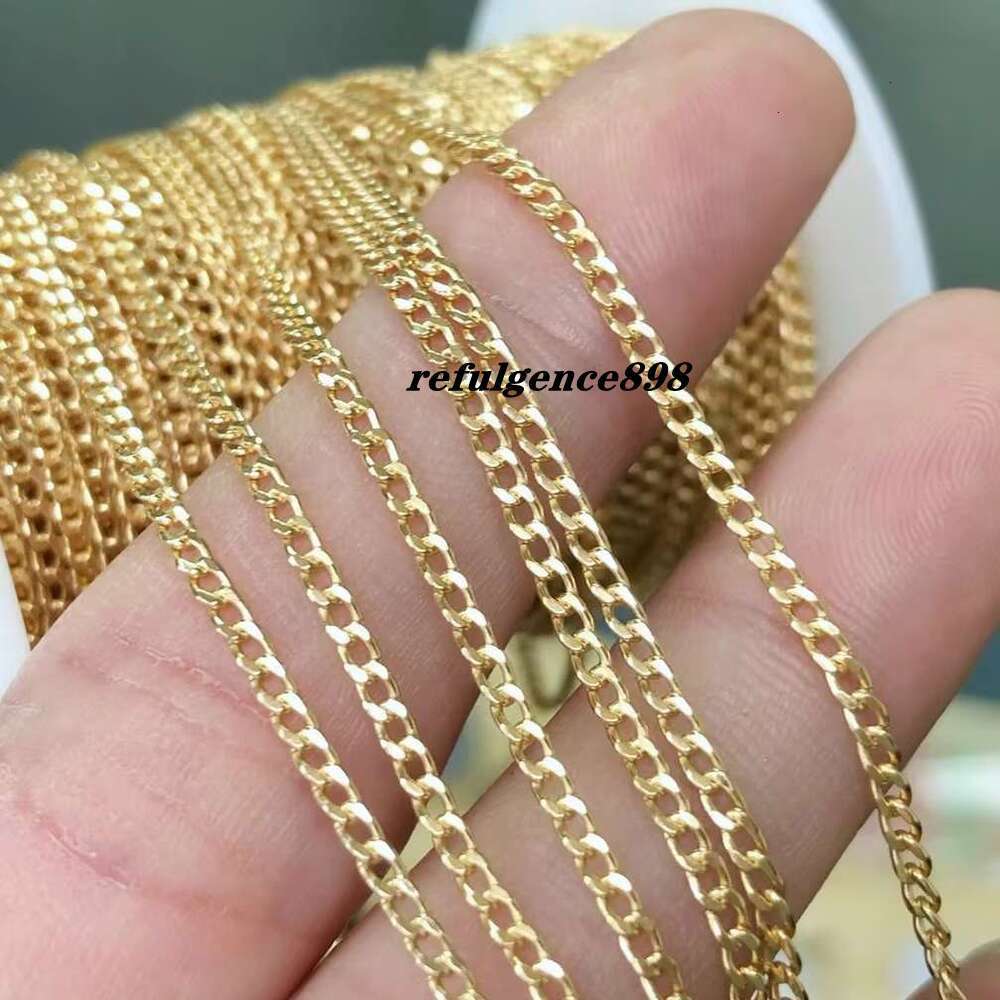 Popular Real Gold Filled 2.9mm Cuban Chain for women Jewelry Making Necklaces