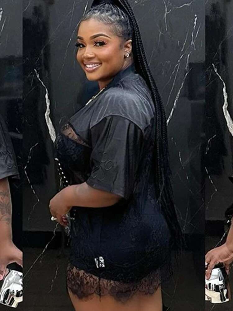 Weird Puss Jacquard Letter Print T-Shirts Women V-Neck See Through Backless Loose Short Sleeve Y2k Sexy Trend Streetwear Tops