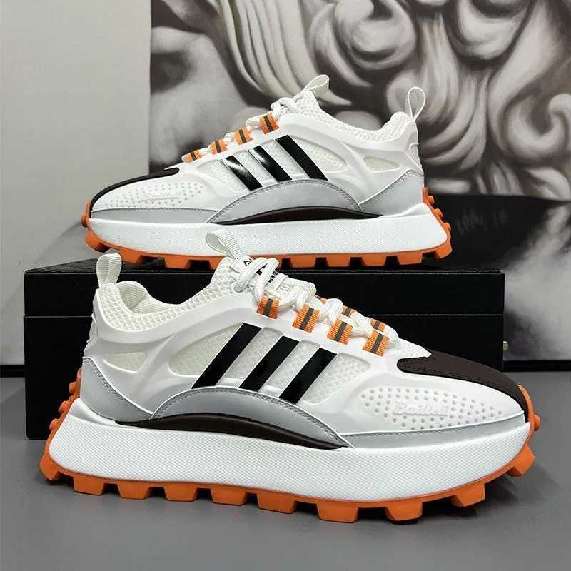 Short and chubby sports shoes mens breathable air mesh sports shoes shock-absorbing running shoes platform Vcani shoes Y250324