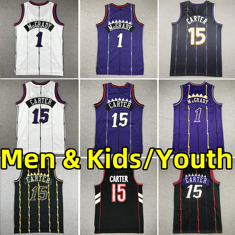 Stitched Vince Carter Retro Basketball Jerseys Tracyy McGrady Classics 1998-99 Men Kids Youth Jersey purple vintage children Embroidery