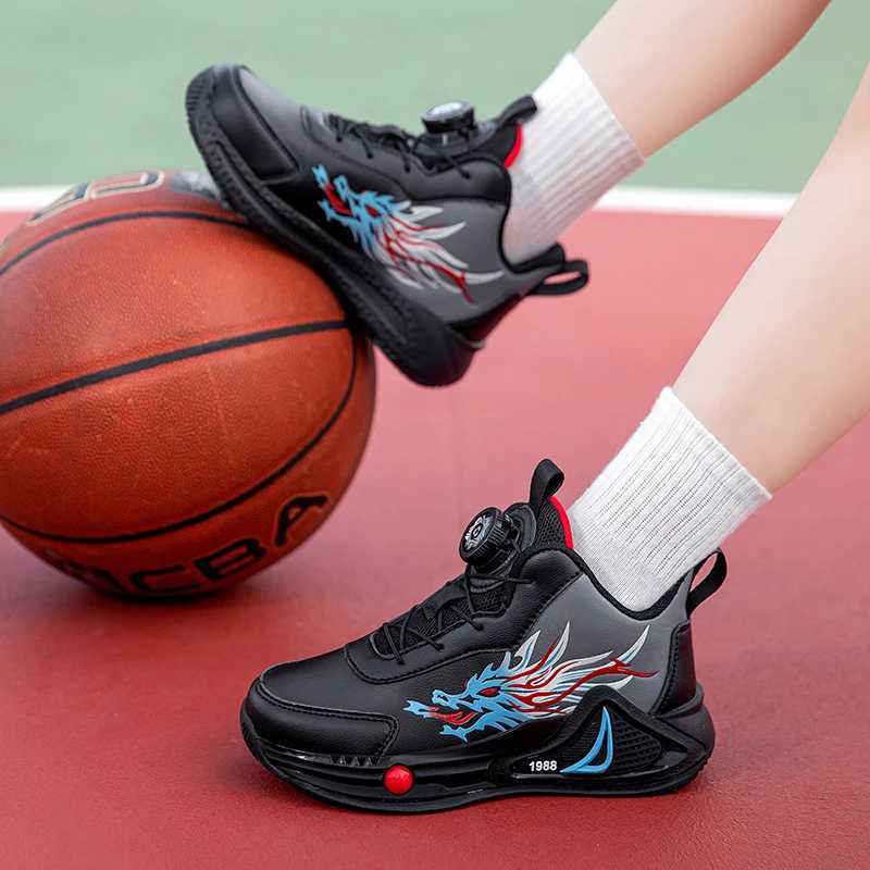 Childrens basketball shoes boys casual sports shoes dragon print fashion childrens sports shoes Tenis shoes lightweight basketball coaching machine W2