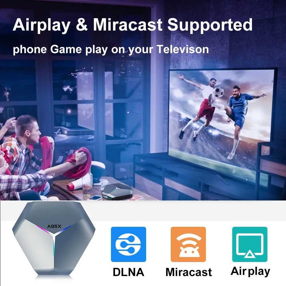 2025 A95X F4 RGB Light Smart TV Box Android 11 Amlogic S905X4 4G 64GB 32G Wifi BT Media Player TVBOX A95XF4 2G16G Set Top Box X250325
