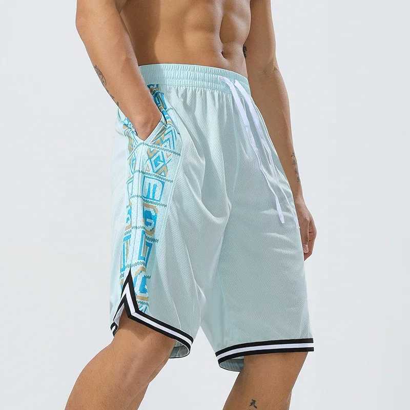 Mens fitness jogging pants bodybuilder sports scanning beach shorts breathable five quart Trouser sports pants W250324