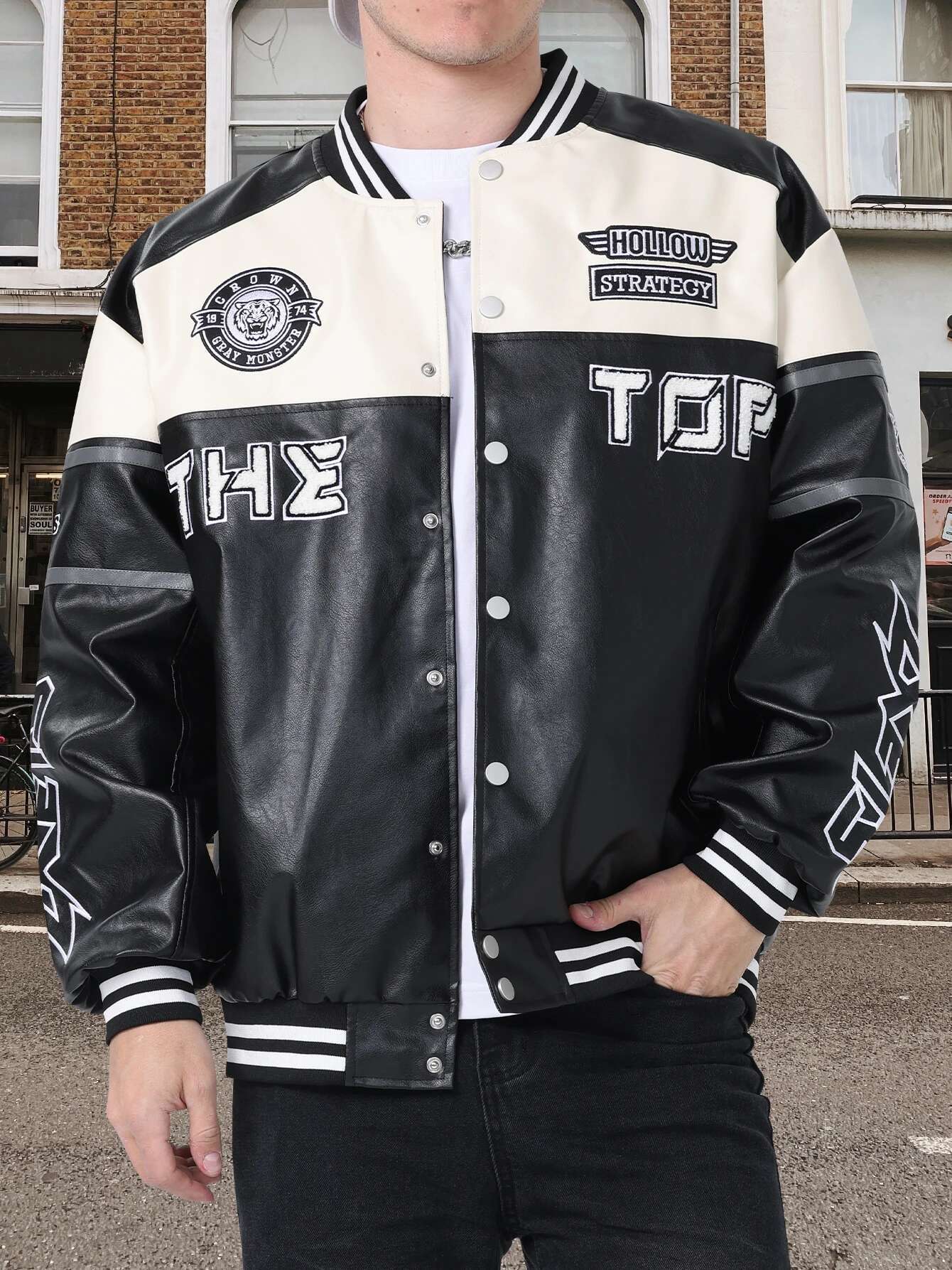 Spring&Autumn Men's Faux Leather Jackets Ooutdoor Sports Long Sleeve Moto Biker Coat Unisex Baseball Outerwear Streetwear