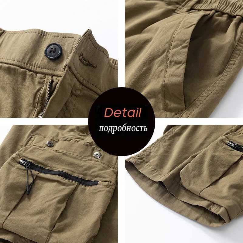 Summer mens multi pocket cargo shorts mens casual cotton shorts spring mens jogging pants fashionable beach shorts direct shipping LZLLTT W250324