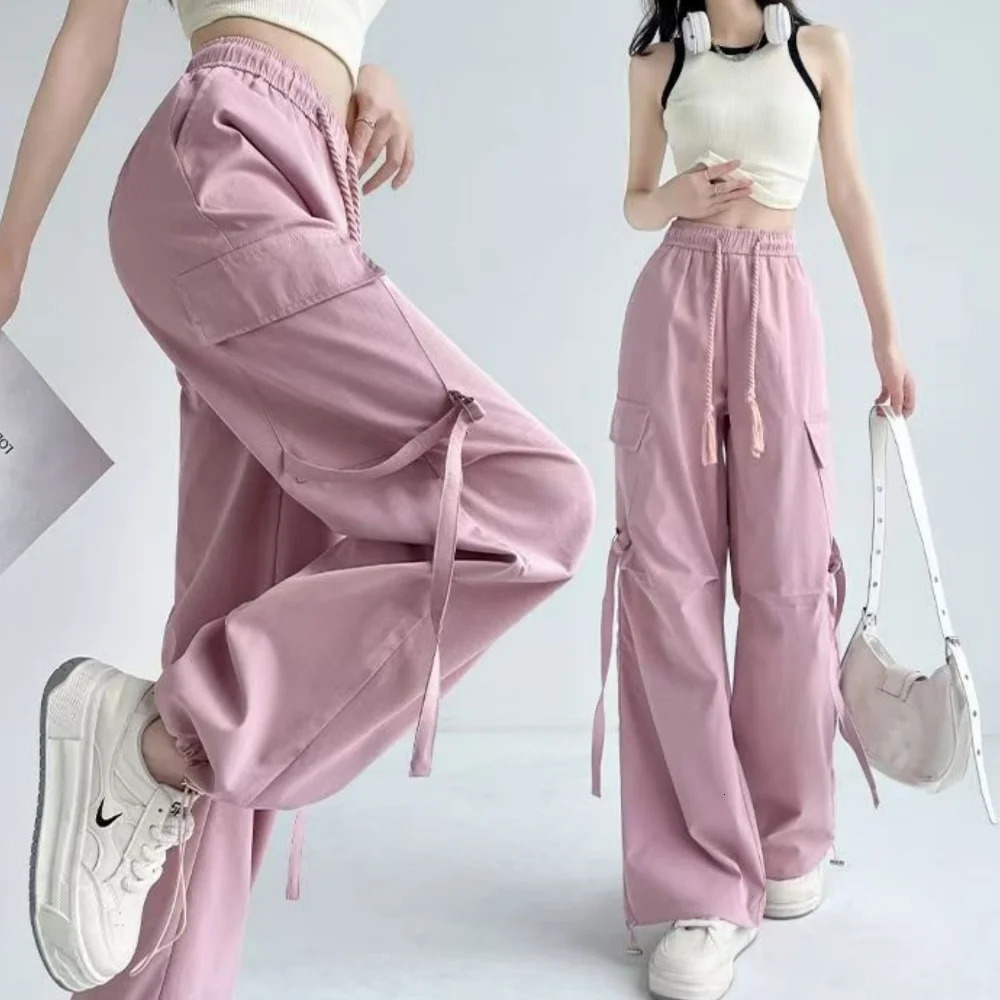 Casual womens goods Y2K street clothing underwear matching oversized sports pants dragging high waisted runners Trouser chic wide leg 250324Z
