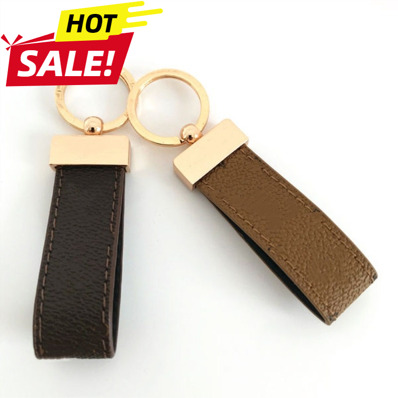 Designer Keychain Key Chain Buckle Keychains LoVers Handmade Leather Keyring Pendant Accessories 5 Color With Box Dust Bag