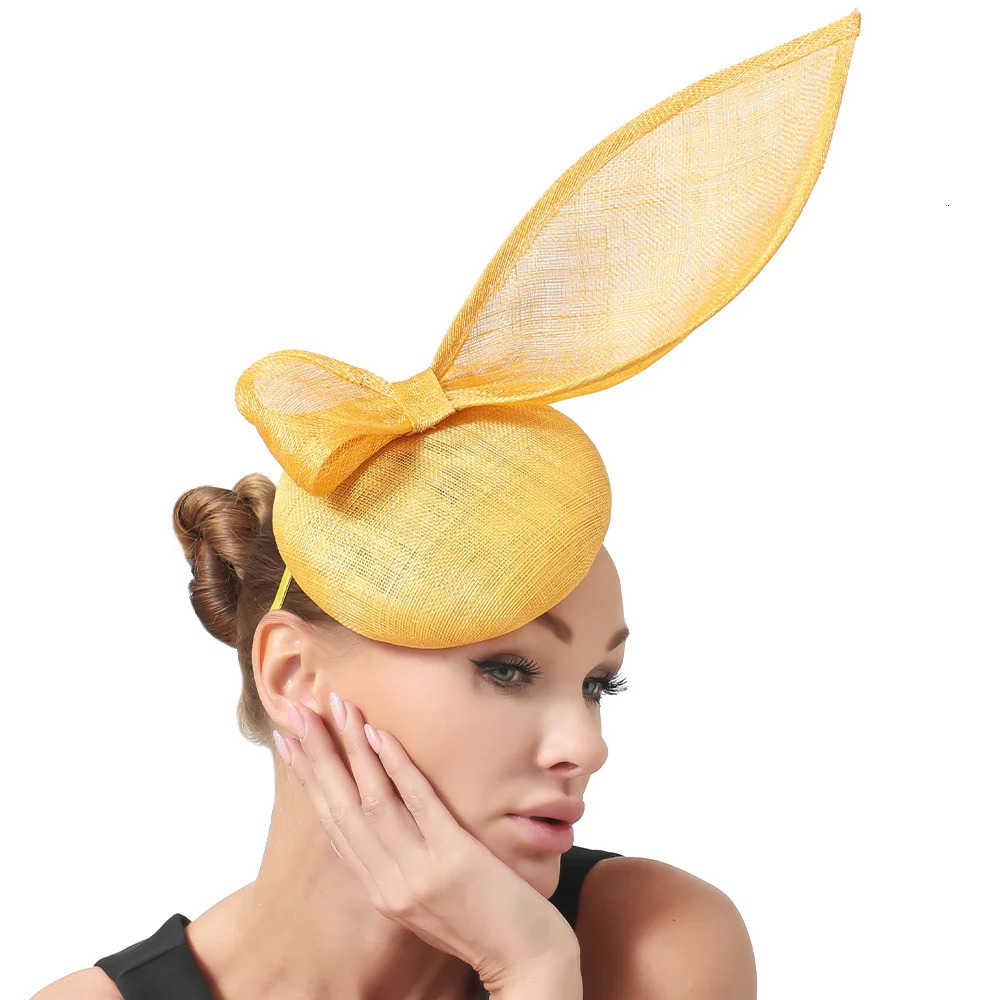 4-layer black Sinamay Millinery wedding charm hat scratch headband large bow knot church headband fashionable hairstyle accessories 250320