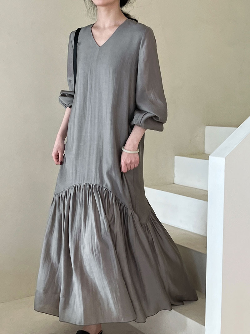 SY16280 A5 Master Quality French Design Fishtail Dress Spring New Loose Gentle Long Dress