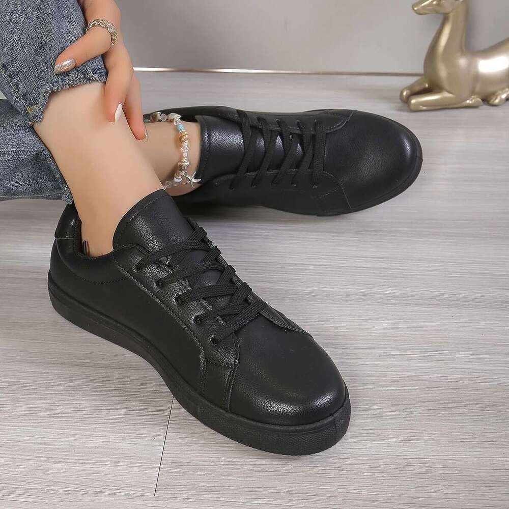 New Sneakers for Women Spring Black Lace Up Female Flats Casual Women's Fashion Ladies Sports Shoes Size 36-41