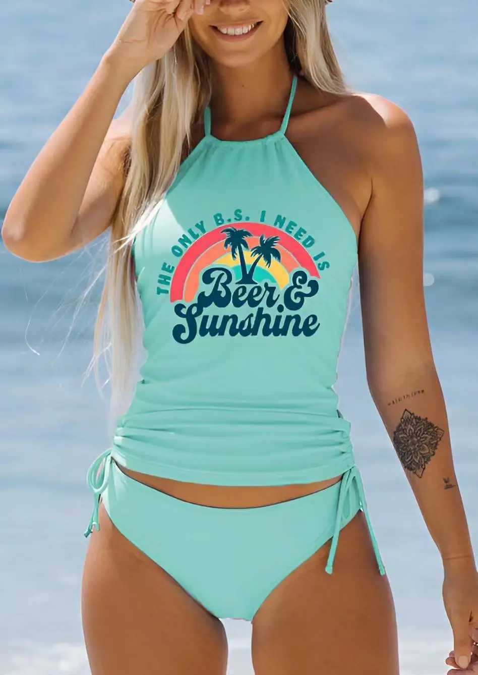 New womens summer bikini set holiday style two-piece swimsuit womens sexy swimsuit two-piece set S-6XLXJ250324