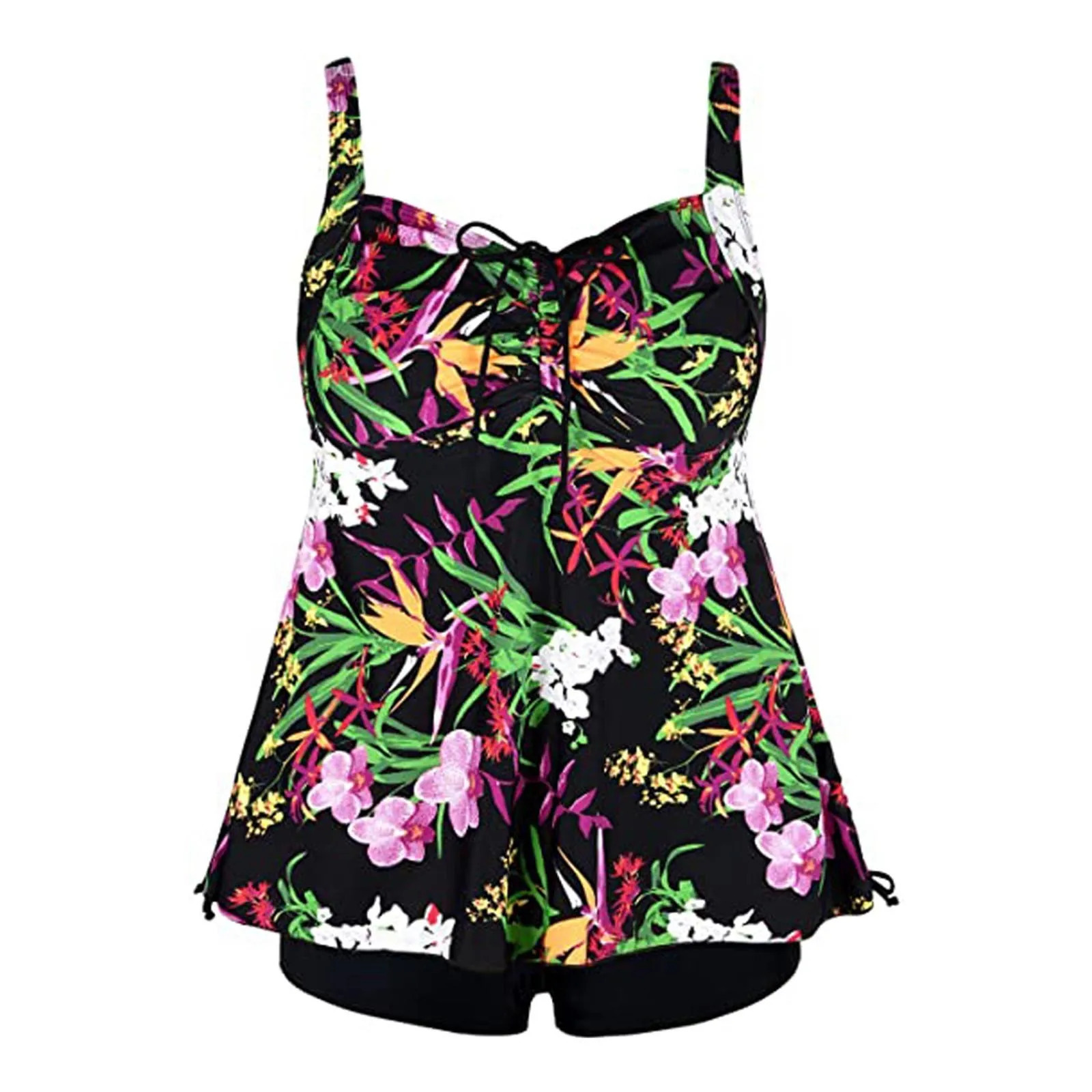 Plus size womens swimsuit with boys shorts twopiece suitable for Tankini drag 2024 250321