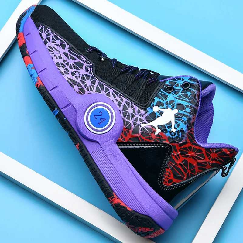 Childrens basketball shoes fashionable top-notch on-site training anti slip net comfortable outdoor childrens sports basketball boots W250324